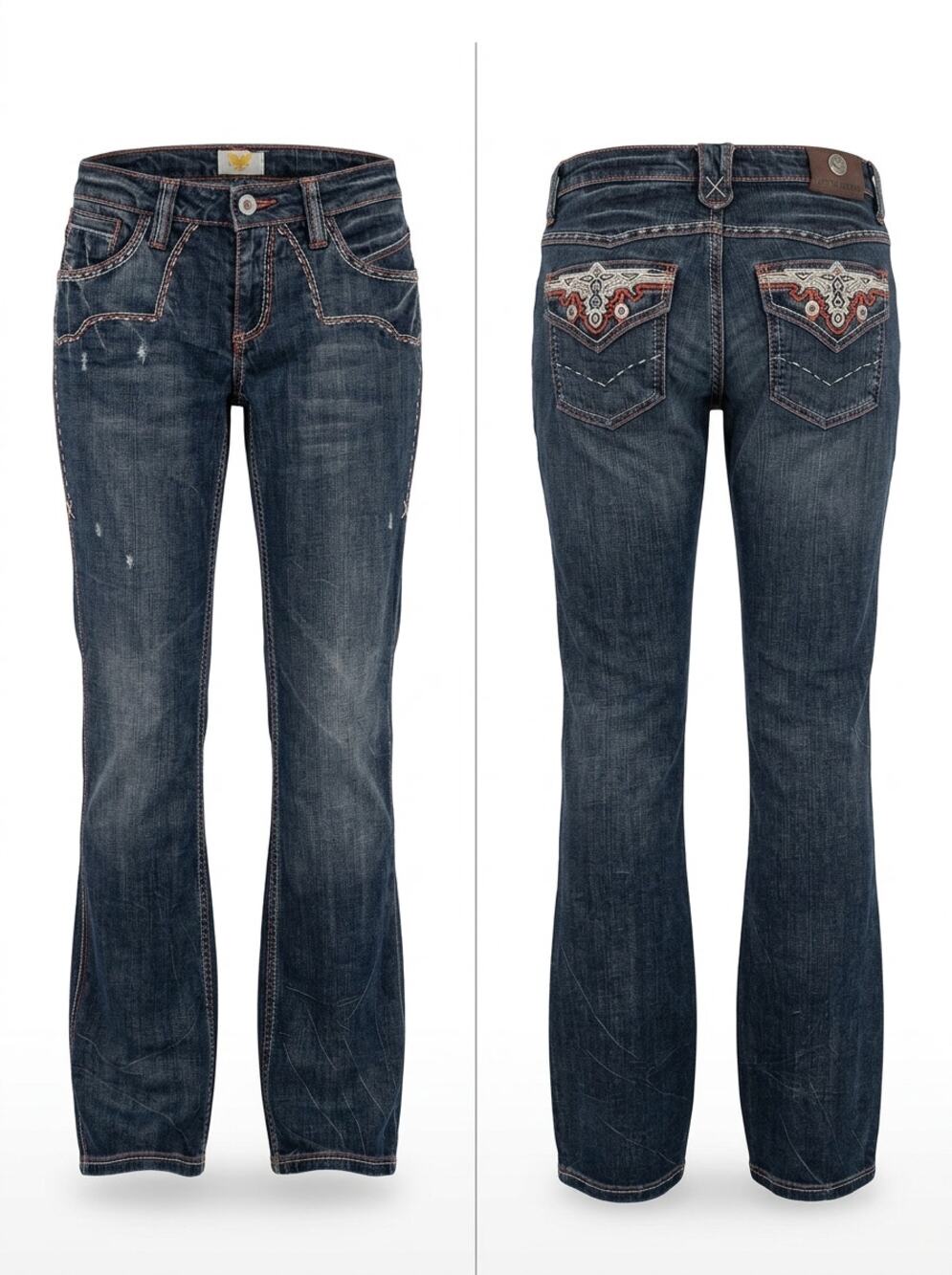 Antik Denim Dark Wash Embroidered Back Pocket Bootcut Jeans Women Size 30